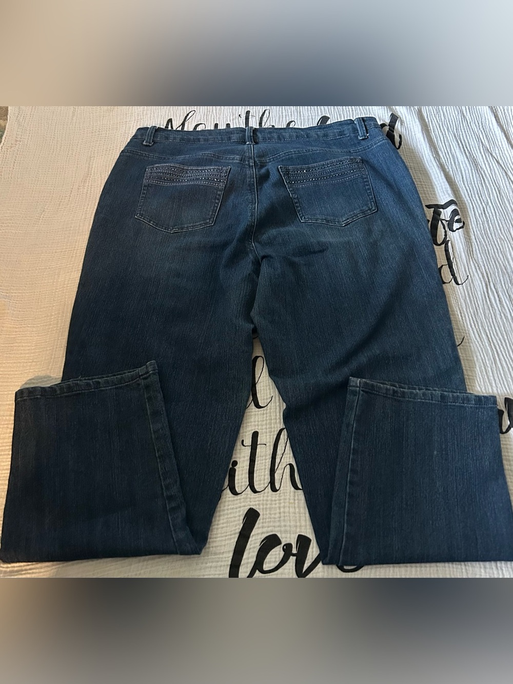 Gloria Vanderbilt, Amanda Dark Blue Women's Straight-Leg Jeans Size 16 W
